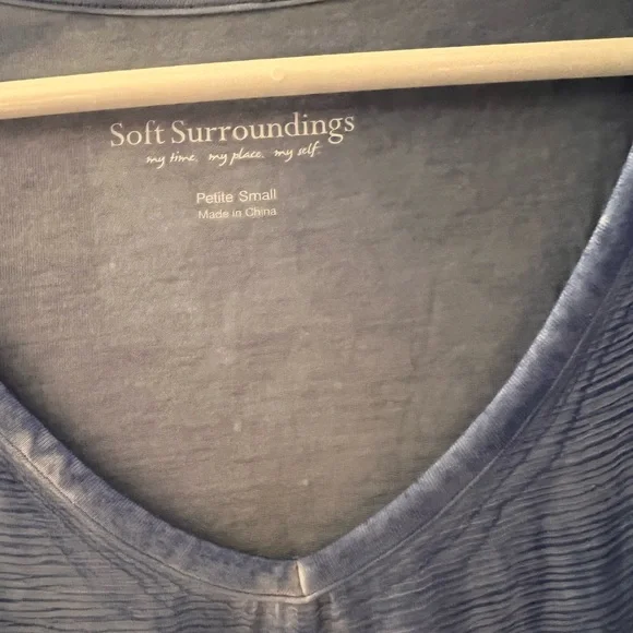 Soft Surroundings Blue Embroidered Sleeveless Top - Picture 2 of 4